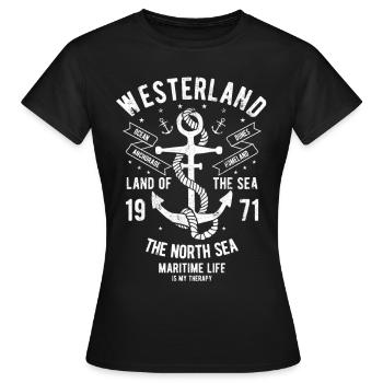 Westerland SYLT DE LA MER DU Nord thérapie Cadeaux - T-shirt Femme - noir - Devant - AI Model Female 172 dark (172cm)