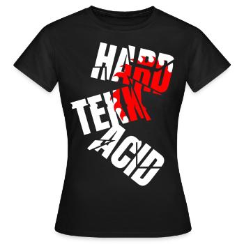 Dur scie à acide tekk - T-shirt Femme - noir - Devant - AI Model Female 172 dark (172cm)