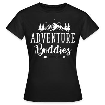 Adventure Buddies Nature Freaks, Randonnée Camping - T-shirt Femme - noir - Devant - AI Model Female 172 dark (172cm)