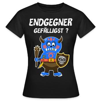 Endgegner im Rollenspiel gefälligst - T Shirt - Frauen T-Shirt - Schwarz - Vorne - AI Model Female 172 dark (172cm)