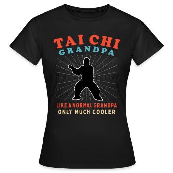 Mens Tai Chi Chuan Taiji Arts martiaux chinois - T-shirt Femme - noir - Devant - AI Model Female 172 dark (172cm)