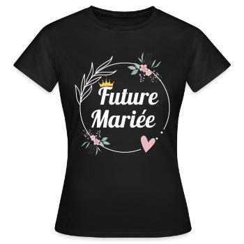 future mariée evjf - T-shirt Femme - noir - Devant - AI Model Female 172 dark (172cm)