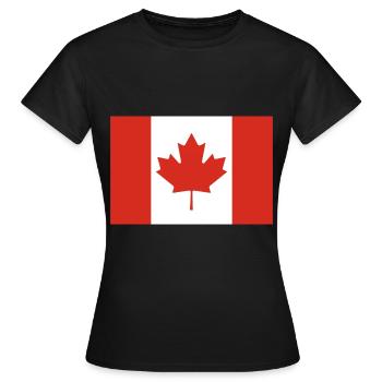Kanada Flagge Wappen - Frauen T-Shirt - Schwarz - Vorne - AI Model Female 172 dark (172cm)