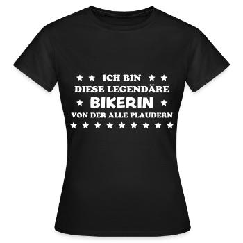 Bikerin Lustiger Spruch Bike Fun Sprüche Geschenk - Frauen T-Shirt - Schwarz - Vorne - AI Model Female 172 dark (172cm)