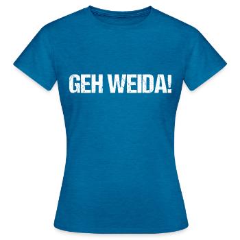 Ossi - DDR - Osten Sächsisch Geschenk - Frauen T-Shirt - Antikblaues Saphir meliert - Vorne - AI Model Female 172 dark (172cm)