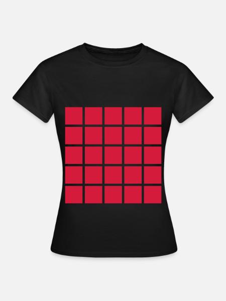 carreaux carrés mosaïque - T-shirt Femme - noir
