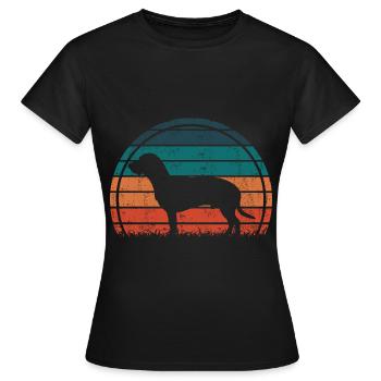 Hanovrien Hanover Sweat Dog Vintage Rétro - T-shirt Femme - noir - Devant - AI Model Female 172 dark (172cm)