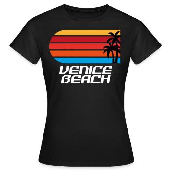 Venice Beach California vintage retro T-Shirt - Frauen T-Shirt - Schwarz - Vorne - AI Model Female 172 dark (172cm)