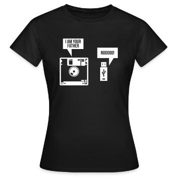 Disque USB Je suis votre père ordinateur nerd - T-shirt Femme - noir - Devant - AI Model Female 172 dark (172cm)