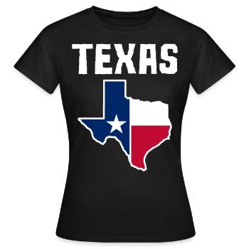 Texas Map - T-shirt Femme - noir - Devant - AI Model Female 172 dark (172cm)