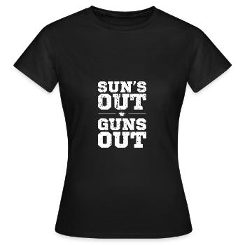 Soleil dehors, pistolet dehors - T-shirt Femme - noir - Devant - AI Model Female 172 dark (172cm)