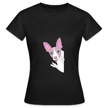 Rat Terrier - Frauen T-Shirt - Schwarz - Vorne - AI Model Female 172 dark (172cm)