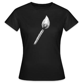 Brennendes Streichholz - Frauen T-Shirt - Schwarz - Vorne - AI Model Female 172 dark (172cm)