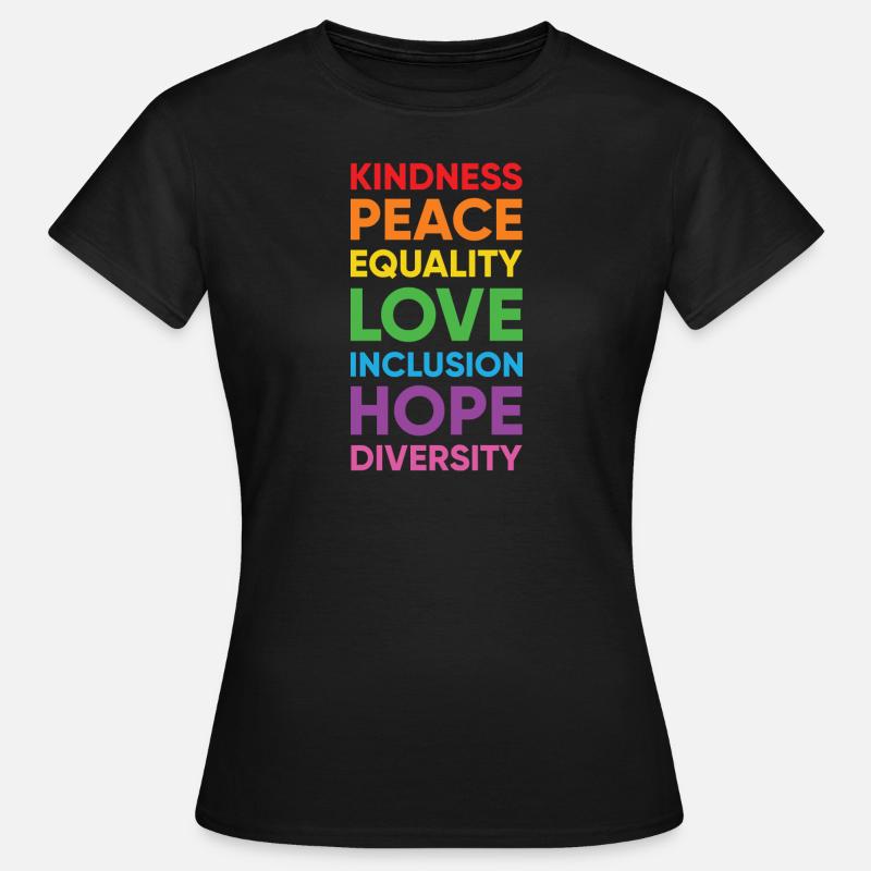 Human Peace Equality Kindness Diversity - Frauen T-Shirt - Schwarz