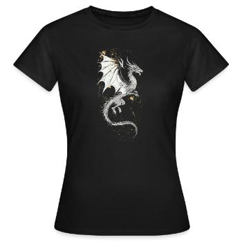 Viking Viking Wikinger Dragon Drache Biker - Women's T-Shirt - black - Front - AI Model Female 172 dark (172cm)