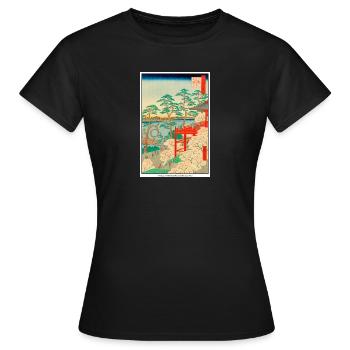 Art japonais Hiroshige - T-shirt Femme - noir - Devant - AI Model Female 172 dark (172cm)
