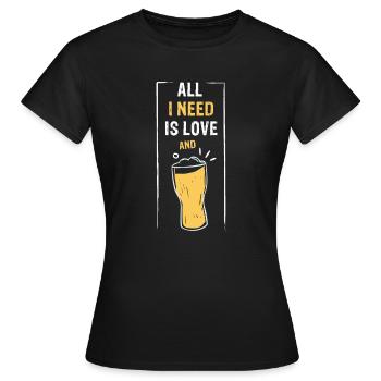 ALL I NEED IS LOVE and Beer or Limo - Frauen T-Shirt - Schwarz - Vorne - AI Model Female 172 dark (172cm)