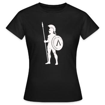 Spartan Warrior with Shield - Women's T-Shirt - black - Front - AI Model Female 172 dark (172cm)