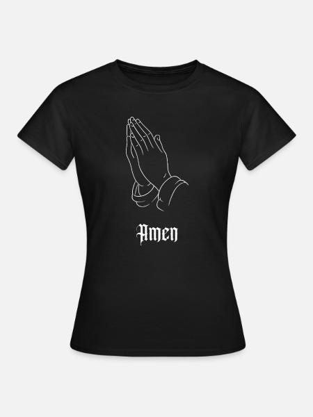 Betende Hände im Gothic-Stil - Frauen T-Shirt - Schwarz