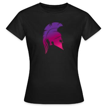 Sparta Design, violett - Frauen T-Shirt - Schwarz - Vorne - AI Model Female 172 dark (172cm)