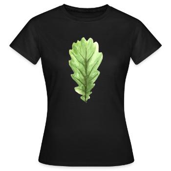 Leaf of an oak - Women's T-Shirt - black - Front - AI Model Female 172 dark (172cm)