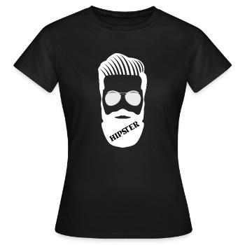 Hipster Illustration mit Bart und Sonnenbrille - Frauen T-Shirt - Schwarz - Vorne - AI Model Female 172 dark (172cm)