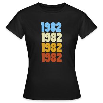 Born in 1982 - Women's T-Shirt - black - Front - AI Model Female 172 dark (172cm)