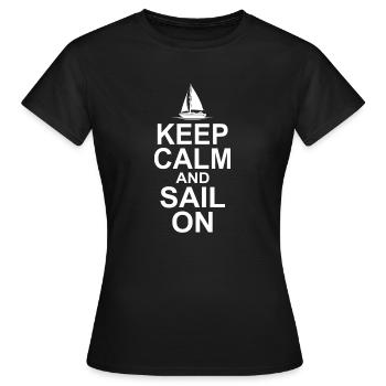 Keep Calm And Sail On Captain Sailor Skipper Boat - Frauen T-Shirt - Schwarz - Vorne - AI Model Female 172 dark (172cm)
