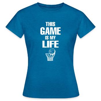 Basketball - Frauen T-Shirt - Antikblaues Saphir meliert - Vorne - AI Model Female 172 dark (172cm)