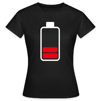 Battery - Indication of the battery - Women's T-Shirt - black - Front - AI Model Female 172 dark (172cm)