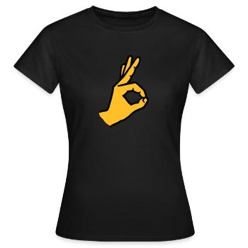 Finger - Women's T-Shirt - black - Front - AI Model Female 172 dark (172cm)