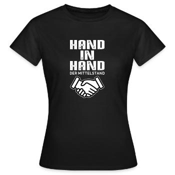 main dans la main - T-shirt Femme - noir - Devant - AI Model Female 172 dark (172cm)
