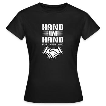 Main dans la main - T-shirt Femme - noir - Devant - AI Model Female 172 dark (172cm)
