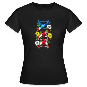 Puerto Rico Boricua DNA-Kette - Frauen T-Shirt - Schwarz - Vorne - AI Model Female 172 dark (172cm)