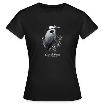 heron cendre les landes d'apigné coeur de breizh - T-shirt Femme - noir - Devant - AI Model Female 172 dark (172cm)