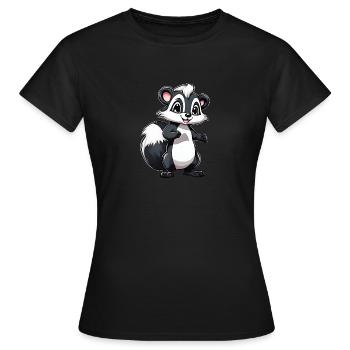 Stinktier - Frauen T-Shirt - Schwarz - Vorne - AI Model Female 172 dark (172cm)