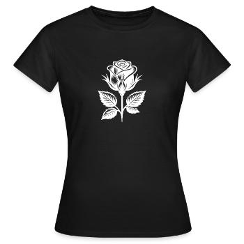 Blütenpracht dekoratives stilvolles Rosenmotiv - Frauen T-Shirt - Schwarz - Vorne - AI Model Female 172 dark (172cm)
