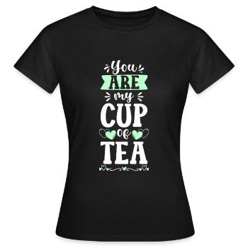 Tea Cup Green Tea Teas - Women's T-Shirt - black - Front - AI Model Female 172 dark (172cm)