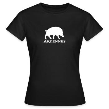 symbole blason sanglier Ardennes - T-shirt Femme - noir - Devant - AI Model Female 172 dark (172cm)