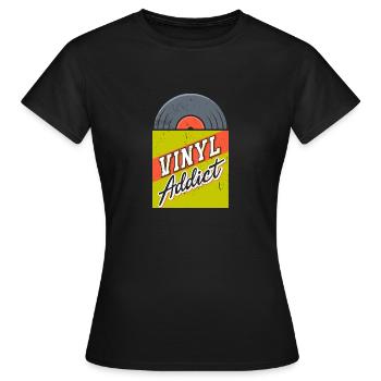 Vinyl Addict - Frauen T-Shirt - Schwarz - Vorne - AI Model Female 172 dark (172cm)