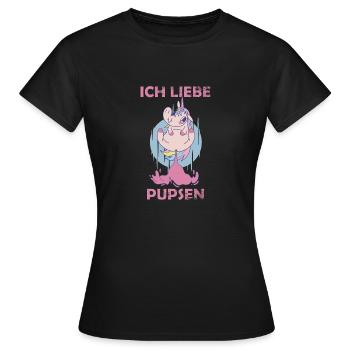 Ich liebe Pupsen I Love Pupsen Pupsi - Frauen T-Shirt - Schwarz - Vorne - AI Model Female 172 dark (172cm)
