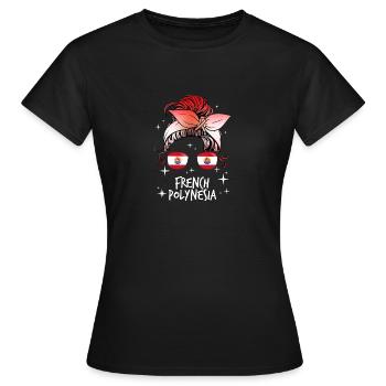 Französisch-Polynesien - Frauen T-Shirt - Schwarz - Vorne - AI Model Female 172 dark (172cm)