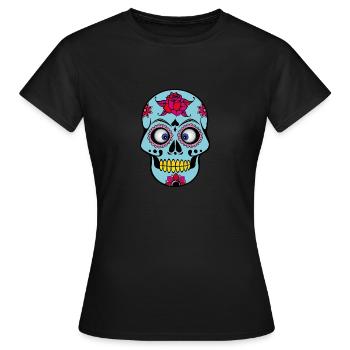 Squinting funny skull | funny skull - Women's T-Shirt - black - Front - AI Model Female 172 dark (172cm)