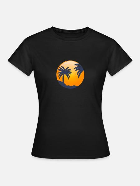 Sun behind palm trees - Women's T-Shirt - black