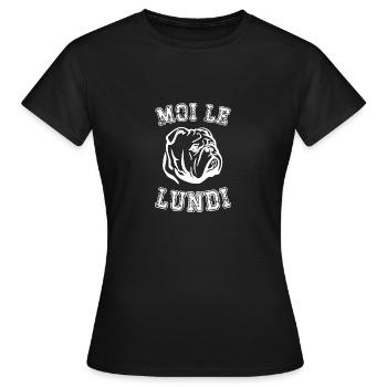 moi le lundi - T-shirt Femme - noir - Devant - AI Model Female 172 dark (172cm)