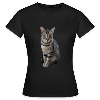 Chat chat chaton doux - T-shirt Femme - noir - Devant - AI Model Female 172 dark (172cm)