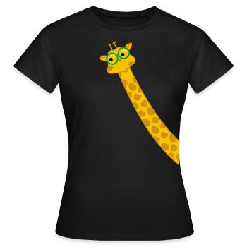 Grappige giraffe met bril - Vrouwen T-shirt - zwart - Voor - AI Model Female 172 dark (172cm)
