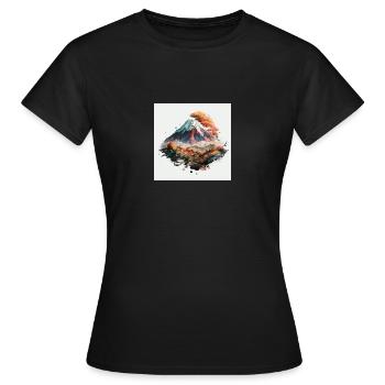 Montagnes asiatiques - T-shirt Femme - noir - Devant - AI Model Female 172 dark (172cm)