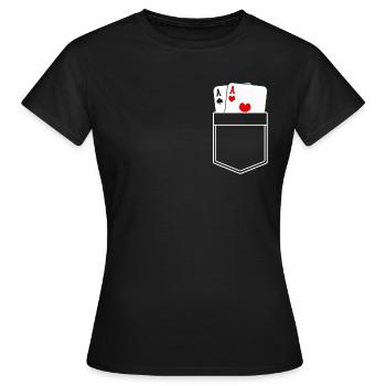 Déguisement de sorcier de poche deux as Ace Poker - T-shirt Femme - noir - Devant - AI Model Female 172 dark (172cm)