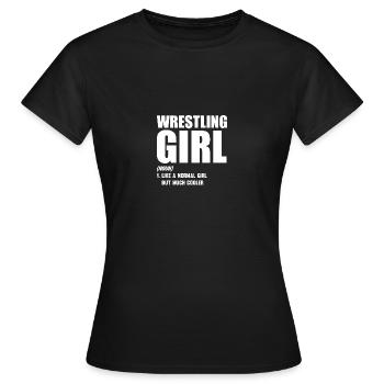 Wrestling Girl Motif pour un catcheur et - T-shirt Femme - noir - Devant - AI Model Female 172 dark (172cm)